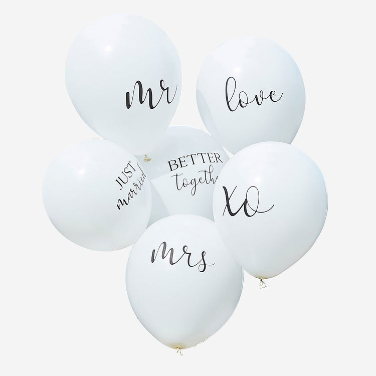 Ballons de baudruche à messages mariage pour decoration de mariage