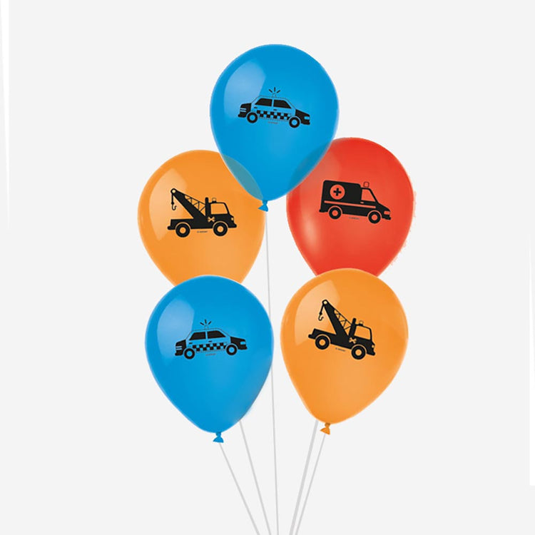 Cars and gear balloons for boy's birthday decoration