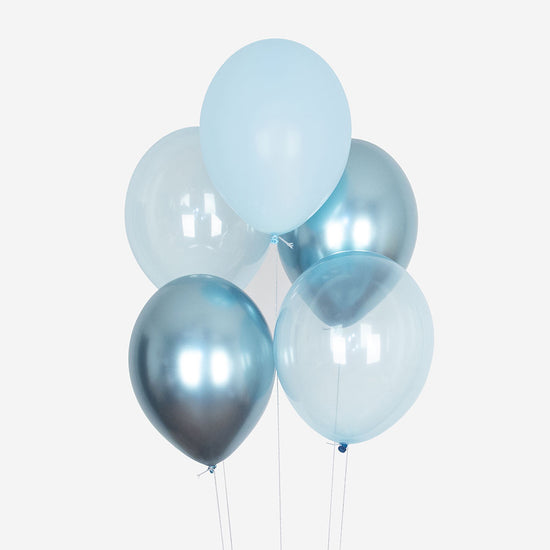 Blue biodegradable latex balloons - 40th birthday
