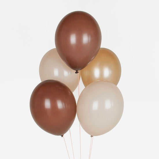 Bunch of brown mix balloons for party decoration by my little day