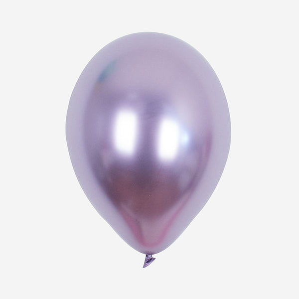 Ballon Coeur Chrome Violet