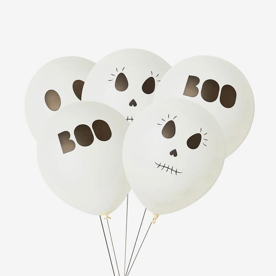 Deco Halloween: 5 ghost balloons for Halloween decoration