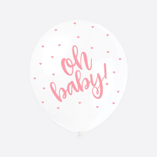 Globo de baby shower niña: globo rosa hello baby