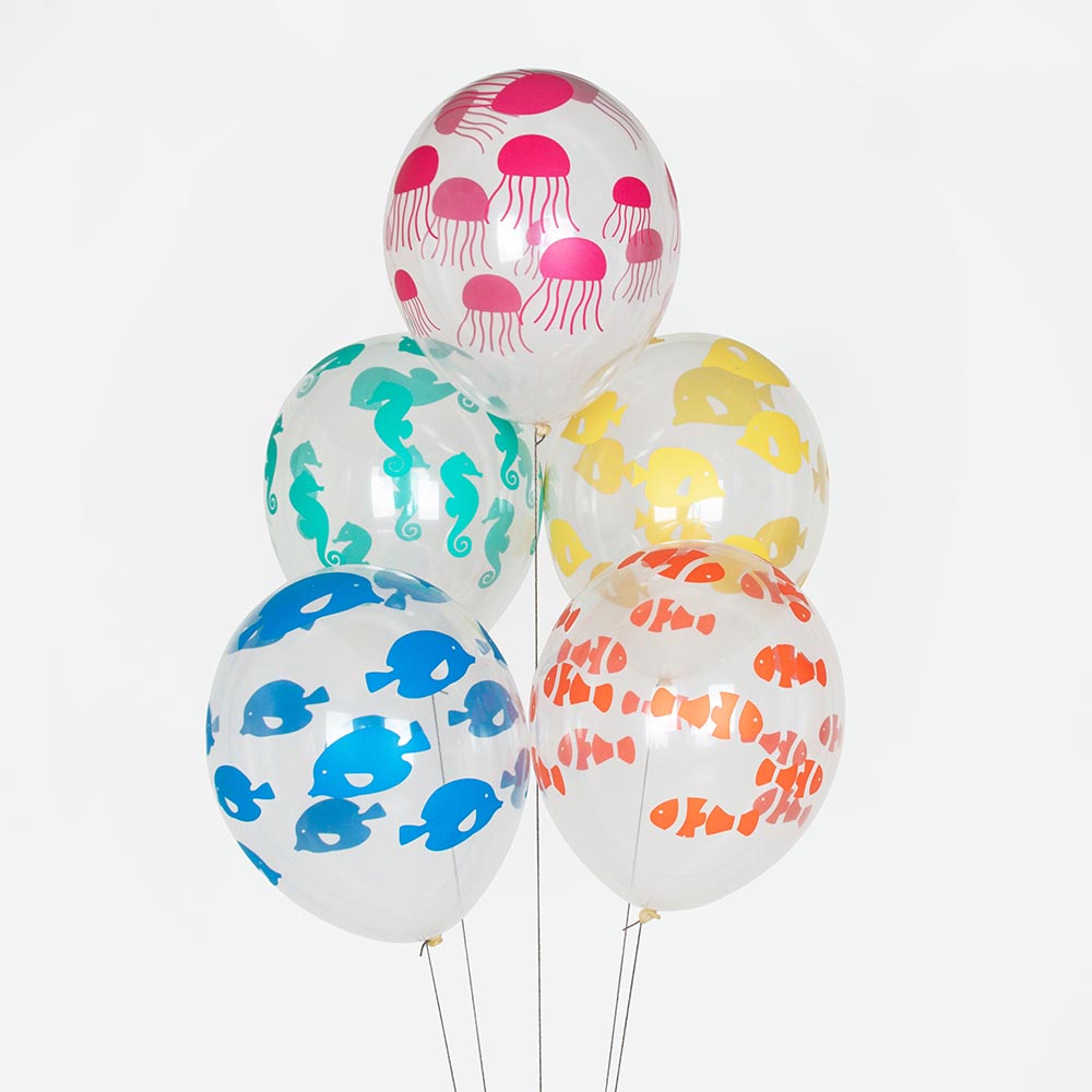 Ballons de baudruche thème des fonds marins pour anniversaire enfant