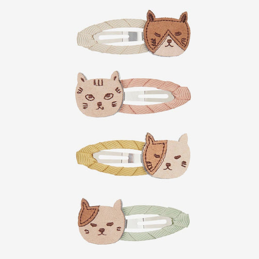 4 cat head barrettes for birthday girl hair accessories