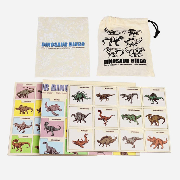 Jeu ludique bingo dinosaures à offrir en cadeau anniversaire enfant
