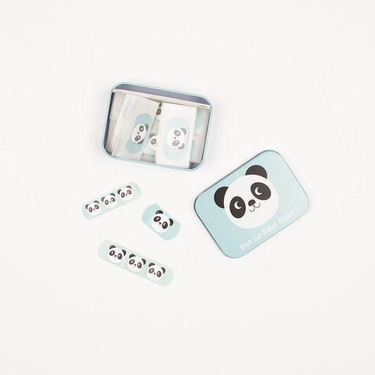 Box of panda motif bandages for children to offer for a birthday