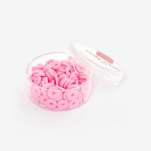 Perles Heishi roses pour atelier bracelets diy