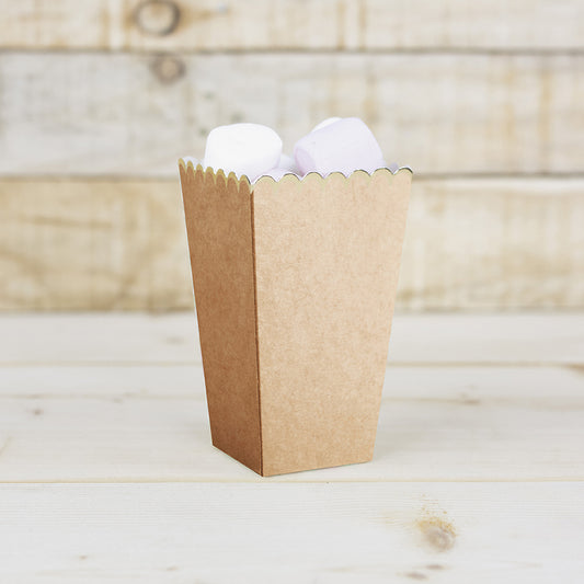 Decorazione di compleanno per bambini: scatole per popcorn in carta kraft