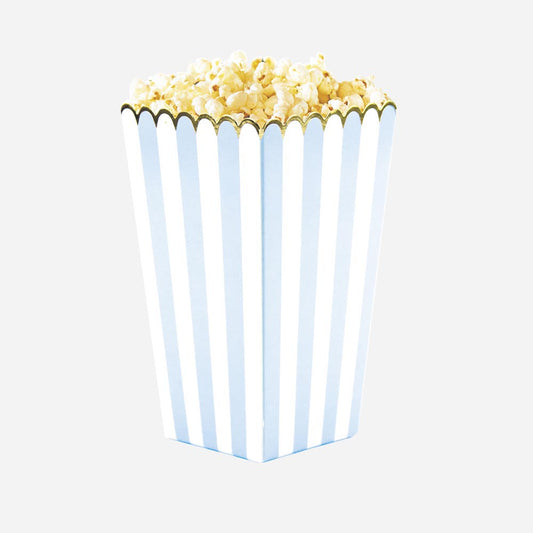 Candy bar : boites à popcorn bleues pour candy bar anniversaire ou mariage