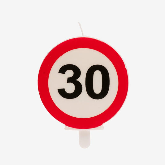 Deco anniversaire 30 ans : bougie anniversaire vitesse 30 ans