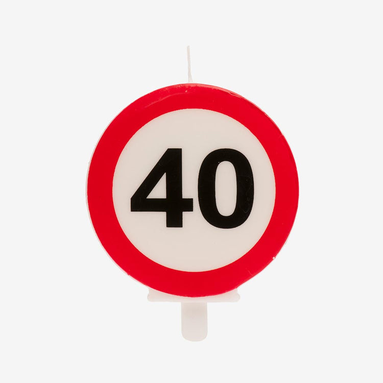 Deco anniversaire 40 ans : bougie anniversaire vitesse 40 ans