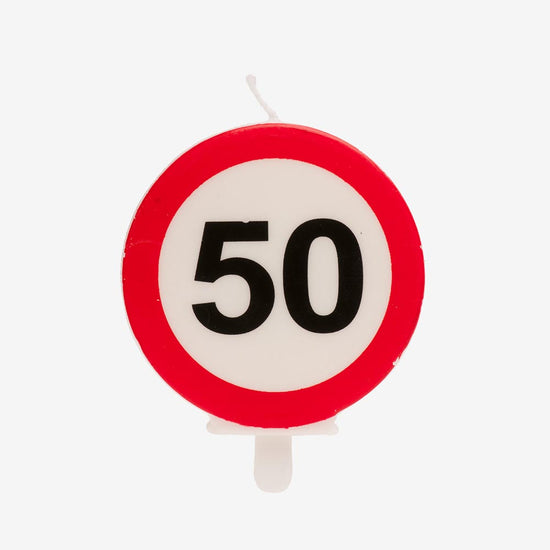 Deco anniversaire 50 ans : bougie anniversaire vitesse 50 ans