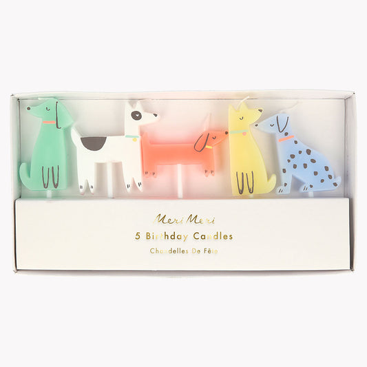 5 candeline di compleanno per cani per la decorazione della torta di compleanno del bambino