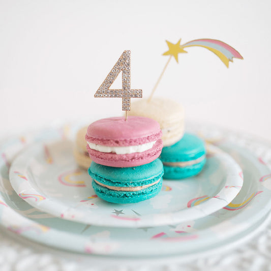 Decoración de tarta de cumpleaños: toppers de números de diamantes de My Little Day