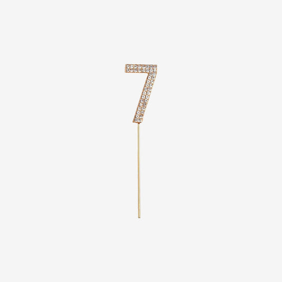 Diamond number 7 topper for birthday cake decoration