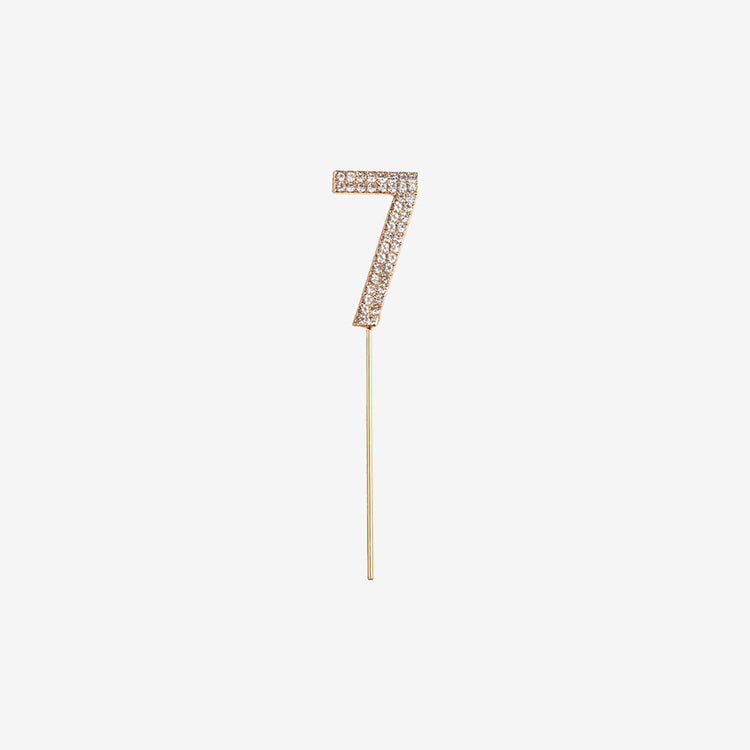 Diamond number 7 topper for birthday cake decoration