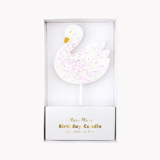 Velas de cumpleaños de cisne para decoración de pastel de cumpleaños de niña