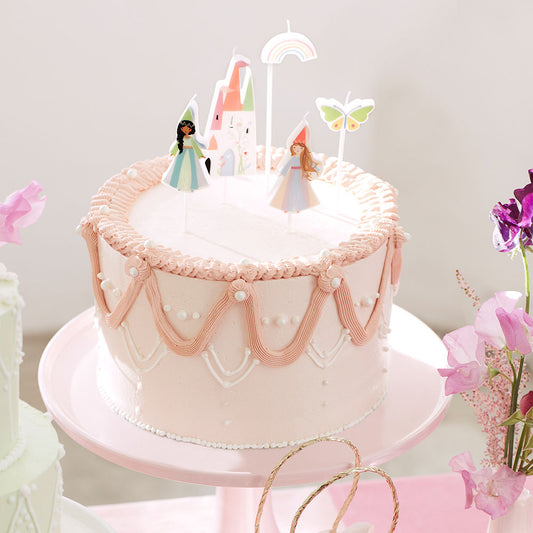 5 velas de princesa para decoración de pastel de niña con tema de princesa My Little Day