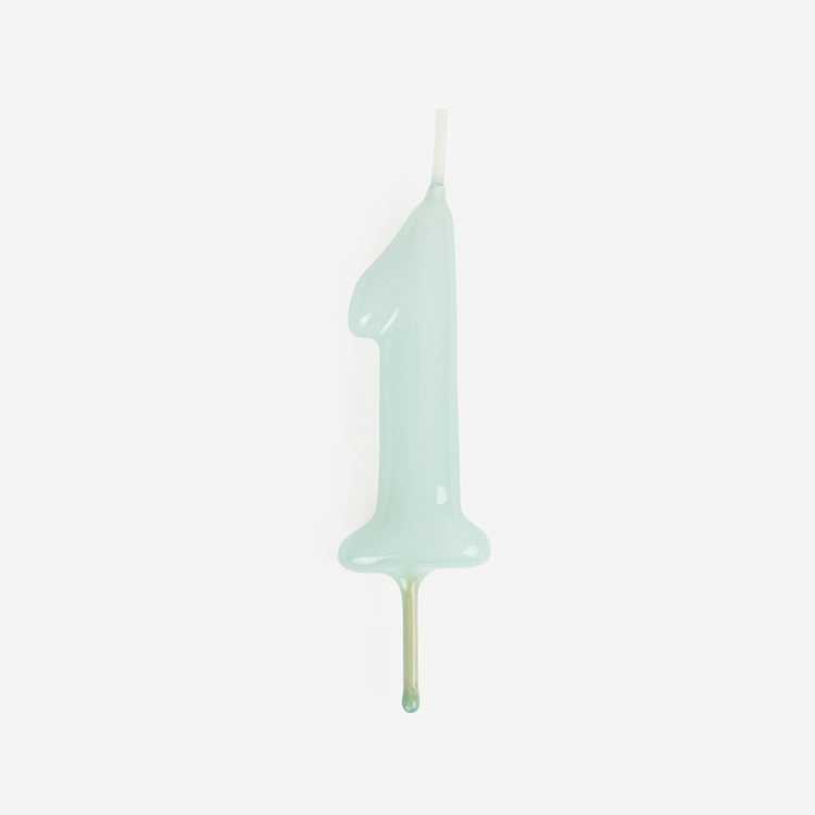 Blue number 1 birthday candle for birthday cake decoration