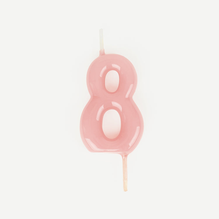 Bougie d anniversaire paillettes 7.5 cm chiffre 7 - Rose - Kiabi - 1.64€