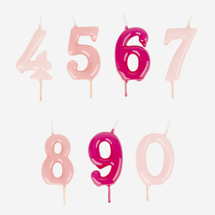 Bougies d'anniversaire rose détails chiffres 1, bougies d'anniversaire 1 an  fille[250] - Cdiscount Maison