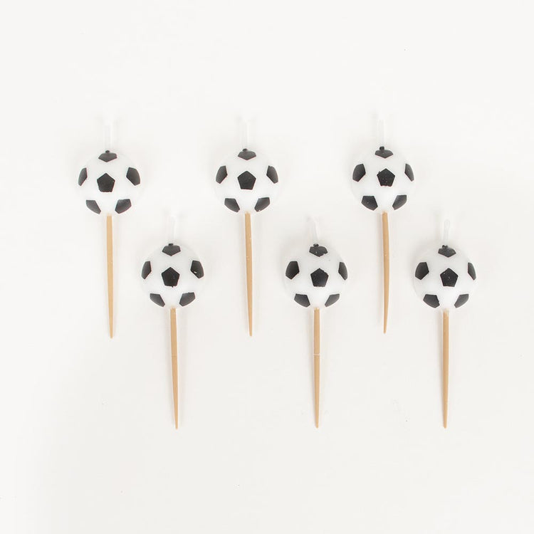 Velas de cumpleaños de pelota de fútbol para decoraciones de cumpleaños de niño