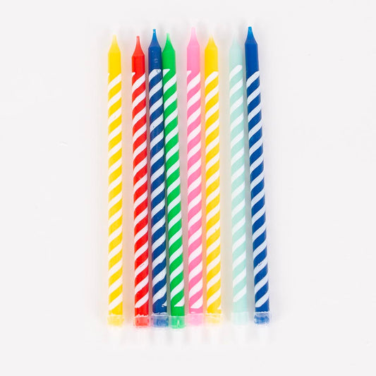 Colorful birthday candles for child's birthday cake