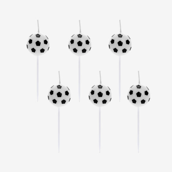 6 soccer ball candles for a boy's birthday My Little Fay