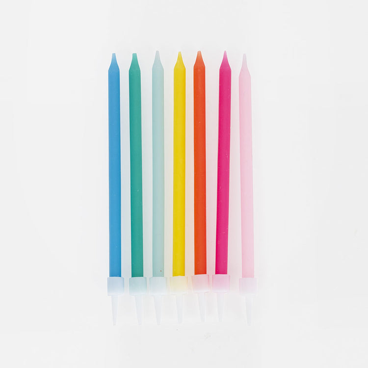 7 bougies d'anniversaire en cire colorée : l'indispensable de la fête 