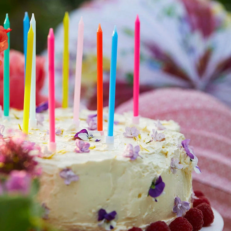 Bougies d'anniversaire multicolores anniversaire thème licorne