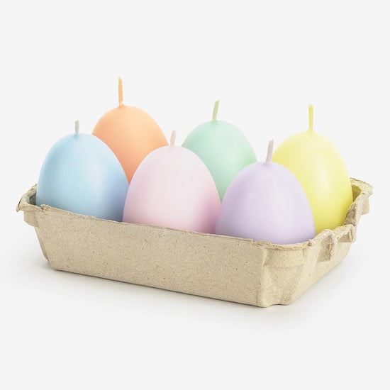 Bougies oeufs de paques pastel pour deco table de paques