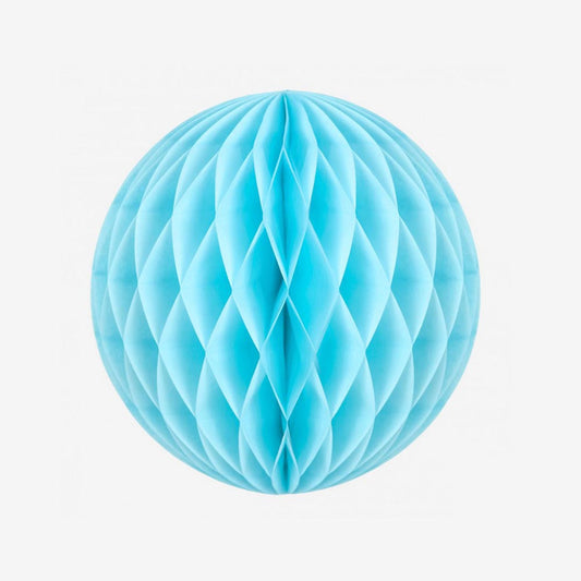 Blue dragee honeycomb ball: birthday decoration or wedding decoration