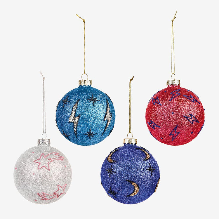Decoración original del árbol de Navidad: bolas de Navidad cósmicas