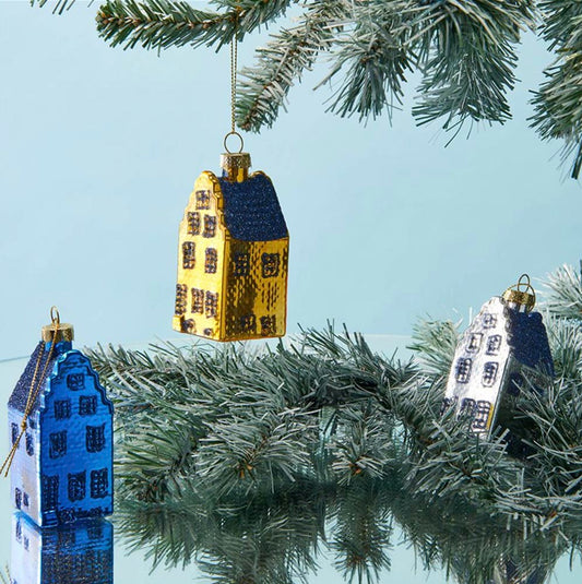 Bolas de Navidad casas tradicionales para la decoración del árbol de Navidad