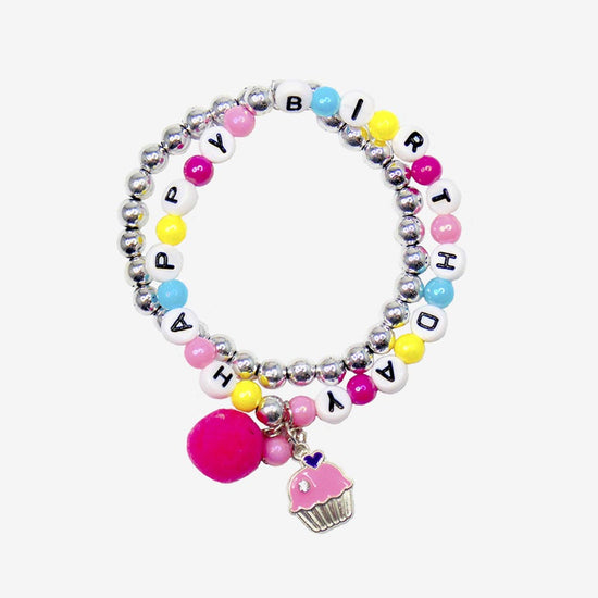 Petit cadeau anniversaire fille : bracelet perles happy birthday