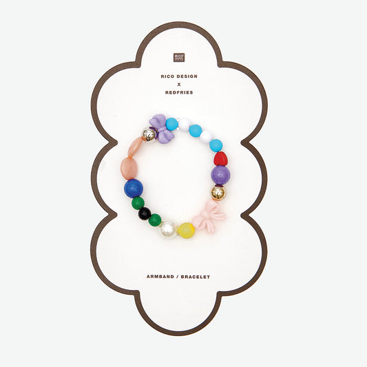 Bracciale per bambine di perline multicolori