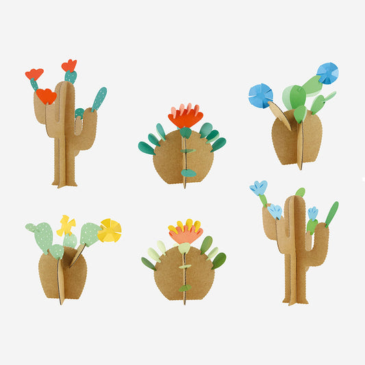 Kit de ocio creativo de cactus para crear para la decoración de mesas de verano o indias