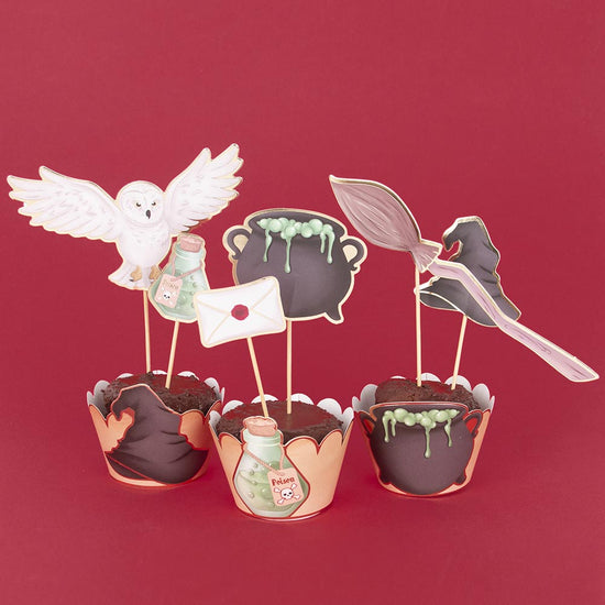 Anniversaire Harry Potter : kit décoration cupcakes apprenti sorcier