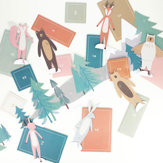 Calendario dell'avvento degli animali del bosco da regalare a Natale