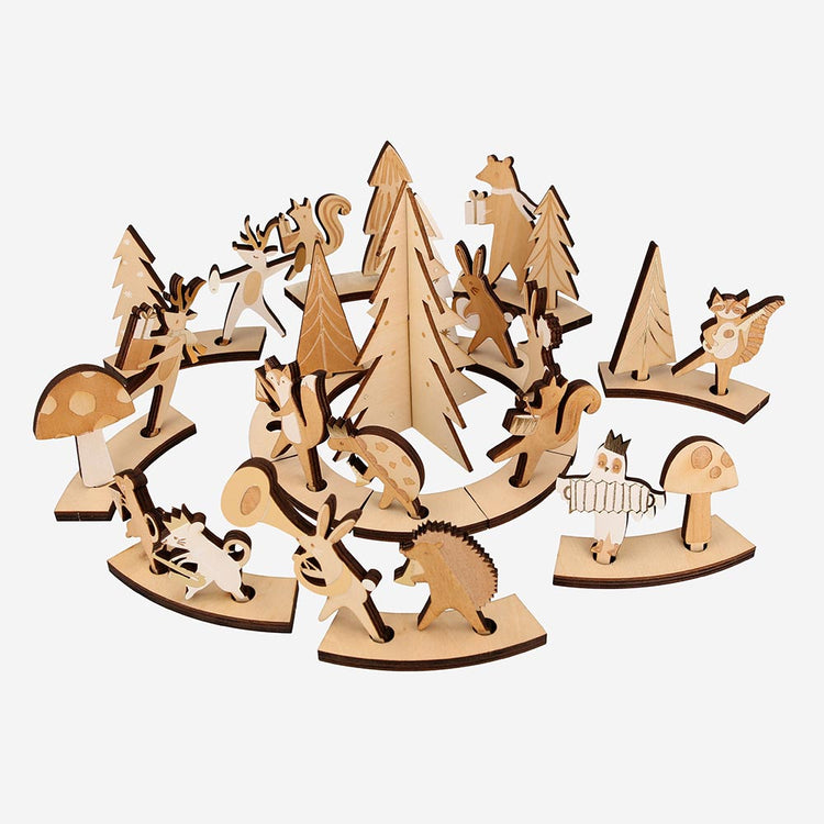 Calendrier de l'avent en bois Meri Meri : fanfare des animaux de la forêt