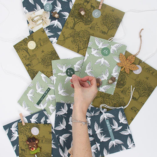 Birds and forest calendar kit: personalized advent calendar