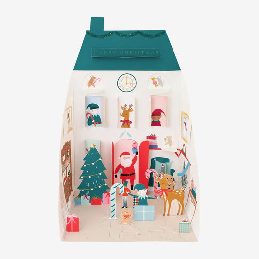 Advent calendar santa house to assemble while waiting for Christmas