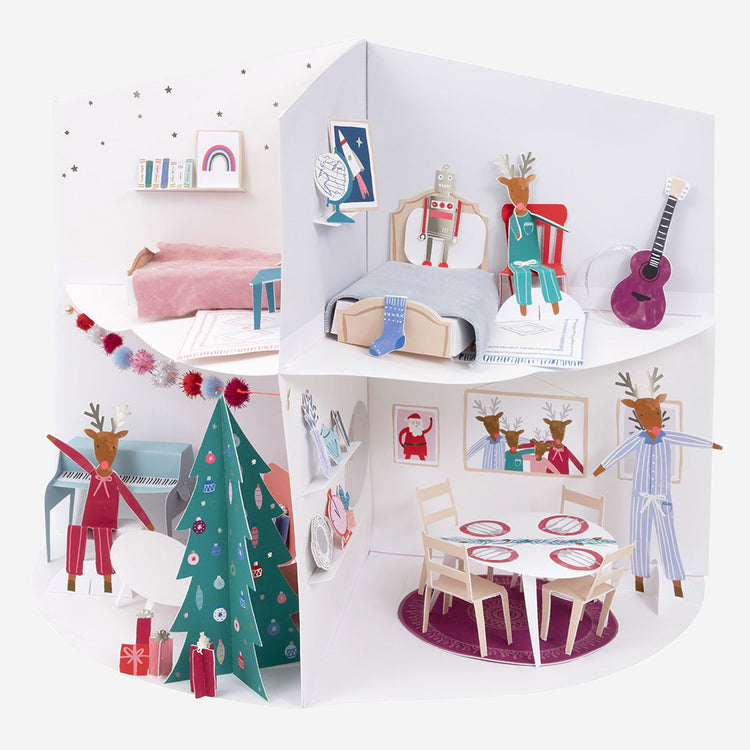 Calendario de Adviento: 24 adornos para construir tu casa de muñecas de Navidad