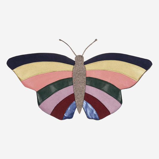 Traje de cumpleaños de niña hada: capa de alas de mariposa multicolor