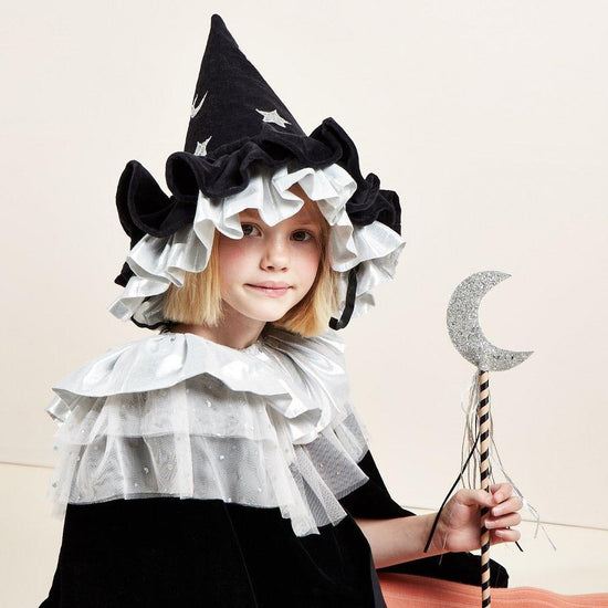 Cape de sorcière en verlours : deguisement halloween fille