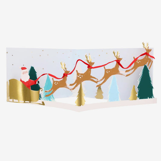 Santa's sleigh accordion card ideal for Christmas centerpiece