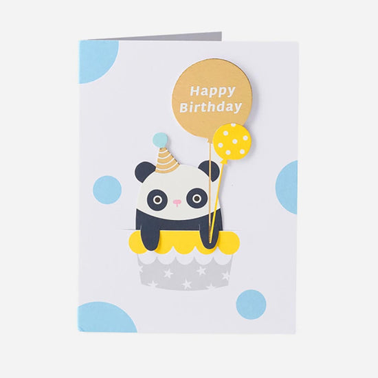 Tarjeta de cumpleaños Panda ideal para un cumpleaños de 2 años