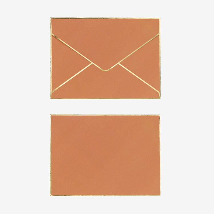 Camel and gold envelope to slip a greeting card