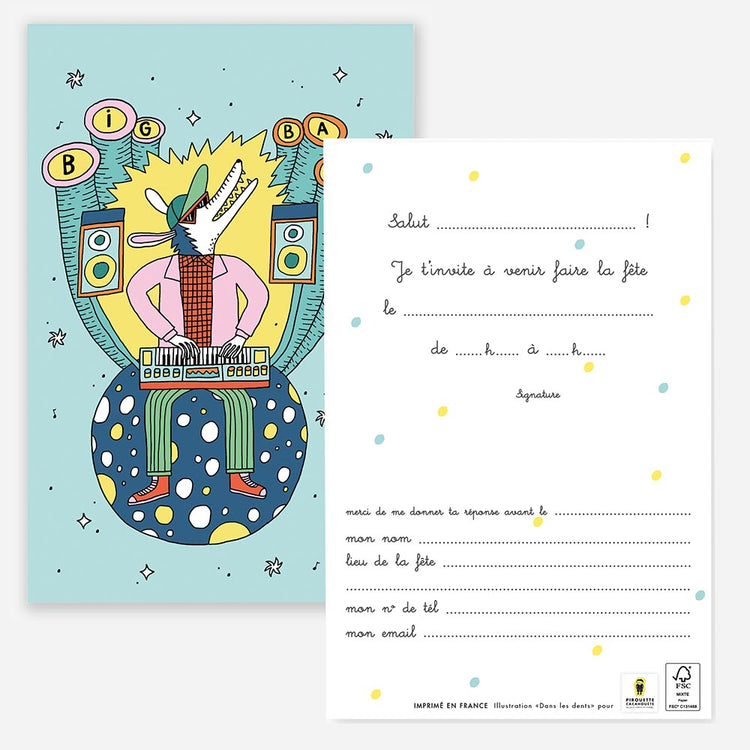 Cartes d'Invitation Anniversaire Licorne - Pirouette Cacahouète